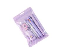TENYELE Lot de 6 stylos de papeterie pour étudiants avec stylo gel rétractable, stylo multicolore, gomme, marqueur, ruban correcteur blanc