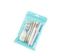 TENYELE Lot de 6 stylos de papeterie pour étudiants avec stylo gel rétractable, stylo multicolore, gomme, marqueur, ruban correcteur blanc