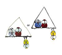 TENYELE Oiseau décoratif en métal teinté multicolore en forme de hibou à suspendre sur fenêtre