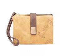 TENYELE Porte-monnaie à fermeture éclair avec sections séparées et facile à transporter, convient pour les femmes de tous âges, petit portefeuille, jaune, Beauté de masse