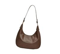 TENYELE Sac à bandoulière en cuir synthétique pour femme, sac à main spacieux, sac à main rétro en demi-lune avec sangle réglable, sac demi-lune, marron, One Size