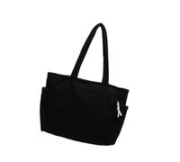 TENYELE Sac à main simple pour femme - Sac à main assorti sous les bras - Grande capacité - Épaule pour l'école - Velours côtelé - Grande capacité - Épaule, Noir , One Size