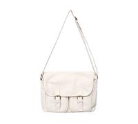 TENYELE Sac en toile pour femme - Sac à bandoulière simple - Grande capacité - Style japonais décontracté - Sac à bandoulière en toile vintage, blanc, One Size