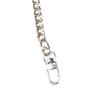 TENYELE Sangle de sac plat en métal largeur avec boucles, sangles de rechange pour appareil photo messager, sangles de rechange pour appareil photo, bandoulière plate, Argenté., 80 cm