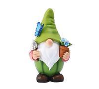 TENYELE Statue naine de jardin en résine décoration poupée sans visage extérieur énergie solaire cour créative décoration lumière dessin animé fruits nuit atmosphères décoration de jardin design