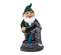 TENYELE Veilleuse solaire décorative en résine anti-décoloration - Figurine mignonne - Lampe de jardin pour jardin - Statue de jardin ornam - Statue de jardin en résine naine