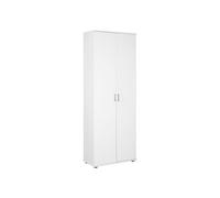 TEO - Armoire 2 Portes 6 Compartiments Coloris Blanc -