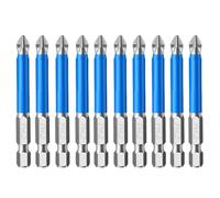 Teocpai 10 Pièces 65mm Tournevis Magnétique Phillips, Jeu d'embouts PH2 à Queue Hexagonale 1/4, Embouts de Tournevis Antidérapants