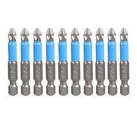 Teocpai 10Pcs 50mm Embouts de Tournevis de Pozidriv PZ2 Foret Antidérapant Magnétique à Tige Hexagonale en S2 Acier