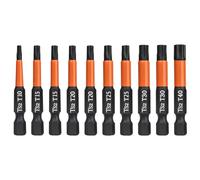 Teocpai 10PCS 50mm Jeu d'embouts de Tournevis Torx Set de Tournevis Magnétiques en Acier S2 T10-T40 avec 1/4" Hexagonale Tige