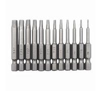 Teocpai 12PCS Jeu d'embouts de Tournevis Torx Set de Tournevis Magnétiques en Acier S2 Tournevis Etoile 6 Branches Tige hexagonale 1/4 Pouce T5-T40
