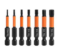 Teocpai 7pcs 50mm Embout Allen Visseuse Hex Tige Tournevis en Acier S2 Embouts de Tournevis Magnétiques à Queue de 1/4 Pouce