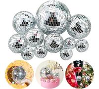 Teogneot 11 Pièces Boules à Facettes, Boule Disco Deco, Mini Boule Disco, Boules De DéCoration De ScèNe De FêTe, Boules RéFléChissantes De Miroir Disco