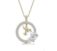 Teogneot Collier Pendentif Colibri pour Femmes Collier Maman Pendentif en Cristal Colliers en Collier