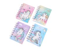 Teogneot Lot de 4 carnets de notes à spirale Motif arc-en-ciel pastel Hello Little One