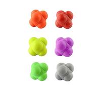 Teogneot Lot de 6 balles d'entraînement pour entraînement de Coordination œil-Main, Rouge, Orange, Jaune, Violet, Vert, Gris, 5.5cm