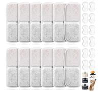 Teokantz Lot de 12 fontaines filtrantes pour chat + 12 éponges de pompe à eau compatibles avec FEELNEEDY FN-W07 4L Système de filtration à 4 couches Cartouches de filtre à charbon actif