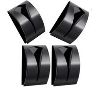 Teokantz Lot de 4 pinces à serviettes autocollantes en acier inoxydable - Pour salle de bain et cuisine - Pas de perçage nécessaire (noir)