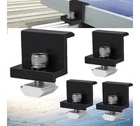 Teokantz Lot de 4 Pinces d'Extrémité Noires 30 mm pour Montage de Panneau Solaire Photovoltaïque - Support et Borne d'Extrémité - Pince de Bord pour PV