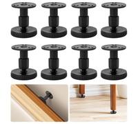 Teokantz Lot de 8 entretoises murales, réglables, pour cadre de lit - Outil anti-tremblement - Cadre de lit réglable et pieds de meubles réglables pour canapé, armoire, mur de chambre (8 x 47-64 mm)