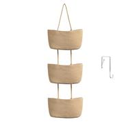 TeoKJ Panier suspendu à la porte, 3 niveaux en corde de coton tissé pour chambre d'enfant, panier de rangement mural décoratif en jute