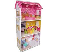 Teorema - 40602 - Maison de poupée en Bois avec 3 étages et 5 pièces - Hauteur 96 cm - Décoration