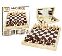 Dama Scacchi 3 In 1 In Legno