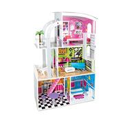 Teorema 40642 Thème Hollywood Maison de poupée 4 pièces avec Accessoires en Bois, Ascenseur Manuel Hauteur 110 cm