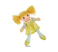 Teorema - Charlotte Poupée de Chiffon avec Robe colorée brodée, poupée en Tissu avec Cheveux de Laine, Jouet pour Enfants, Hauteur 30 cm