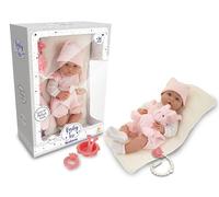 Teorema Giocattoli, Bébé Teo Neoborn Poupée Réaliste 40 cm avec Corps en Vinyle Souple Poupée Fille avec Accessoires pour Pappa, Sucette et Peluche, Idée Cadeau
