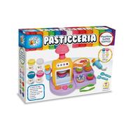 Teorema Giocattoli, Laboratoire créatif avec pâte à Modeler pour Enfants Super Douce, pâte à Modeler avec Machine à Bonbons, moules et extrudeur, 4 Pots Inclus, Ensemble de pâtisserie