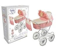 Teorema Giocattoli Landau pour poupées légère et Pliable, Poussette pour poupées avec Manteau réglable, Panier de Rangement, Structure en métal, Poussette Jouet Fille maniable, Rose