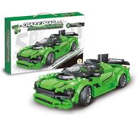 Teorema Giocattoli, Machine de Construction, 398 pièces, kit de Construction de Voiture de Course Verte, Jeu STEM pour Enfants 5 Ans avec Briques compatibles, idée Cadeau d'anniversaire