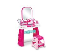 Teorema Giocattoli, Miroir Magique pour Fille avec Tabouret, Poste de Maquillage avec lumières LED et Sons tactiles, Table de Maquillage Interactive, sèche-Cheveux fonctionnant à Batterie et boîte à