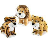 Teorema Giocattoli, Peluche Animaux de la Savane, Peluche Lion, Tigre Guépard, Petits Animaux Eco-Friendly pour Enfants et Bébés (1 Personnage Aléatoire) 19x8x18
