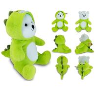 Teorema Giocattoli, Peluche Transformable 2 en 1 Ours et Dinosaure Doux Bonhomme pour Bébé, Sûr 0+ Mois, Jeu Bébé Eco-Friendly, Idée Cadeau Naissance et Événements Spéciaux, Hauteur 30 cm