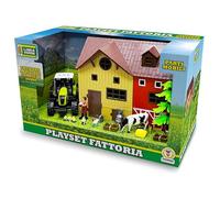 Teorema Giocattoli, Playset Ferme Animaux Enfants avec Étagère, Tracteur avec Lumières et Sons, Vache et De Nombreux Accessoires, Jeux Éducatifs 3 Ans, Jouet Étable