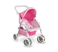 Teorema Giocattoli Poussette pour poupées légère et Pliable, Poussette pour poupées avec Manteau réglable, Panier de Rangement, Structure en métal, Poussette Jouet Fille maniable, Rose