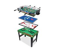 Teorema Giocattoli - Table de Jeu 4 en 1 en Bois, Football, ping-Pong, air Hockey, Billard, Dimensions 96 x 86 x 68 cm, 67359
