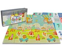 Teorema Giocattoli - Tapis de Jeu Pliable pour Enfants, 200 x 150 x 1 cm, Couleur Vert et Bleu Clair, 200 x 150 cm, 67082