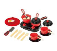Teorema Giocattoli - Théorème-Set de casseroles Jouet pour Enfants, avec cuisinière à 2 Feux, avec Outils et Accessoires, Couleur Rouge/Noir, 68798