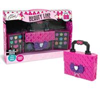 Teorema Jouets, Mallette de Maquillage pour Fille complète, Trousse avec Fard à paupières, émails, Brillant à lèvres et Faux Ongles, Coffret Pliable en Forme de Sac