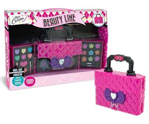 Teorema Jouets, Mallette de Maquillage pour Fille complète, Trousse avec Fard à paupières, émails, Brillant à lèvres et Faux Ongles, Coffret Pliable en Forme de Sac
