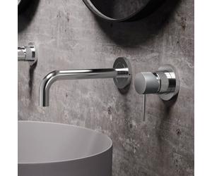 Teorema LAB Robinet de lavabo mural, avec structure en losange élégante, longueur : 190 mm, pour corps encastré, 9JC16CR,