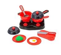 Teorema Set de casseroles Jouet pour Enfants avec cuisinière à Deux Feux avec Accessoires