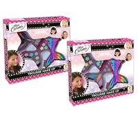 Teorema Trousse de maquillage pour enfant avec 2 couches de maquillage sirène pour fard à paupières, gloss à lèvres et pinceau