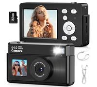 Teoryieer Appareil Photo Numérique, 4K 64MP Autofocus Appareil Photo Compact, Écran IPS 2,8", Digital Caméra avec Carte 32GB, 18X Zoom et Anti-Vibration, Camera pour Vlog Adolescents Adulte Débutant