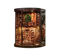 Teoryieer Book Nook Archives aux Anneaux de Sagesse avec Lumières, Puzzle 3D DIY Maquette en Bois à Construire, Serre-Livres Diorama Décoration Bibliothèque, Cadeau pour Amoureux des Livres