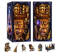 Teoryieer Kit Book Nook Boutique de Potion Magique avec Lumières, Puzzle 3D DIY Maquette en Bois Miniature à Construire, Serre-Livres Diorama Décoration Salon, Cadeau Enchanté et Mystérieux