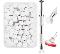 Teouuas 100 Pezzi Eponge Ongle, Eponge Nail Art avec Pince Métallique, Nail Art éponge Dégradé, éponge pour Design d’ongles, pour Vréer Une Variété de Motifs d'Art de L'ongle Dégradés (Blanc)